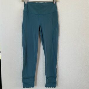 Free People Movement teal green high rise pattern bottom leggings